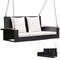 Costway 2-Person Patio Rattan Hanging Porch Swing Bench Chair Cushion Beige\Black\Red\Turquoise